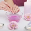 Nail Care. Closeup Of Beautiful Woman Hands With Natural Nails In Beauty Salon.